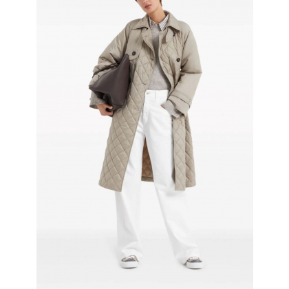Belted Quilted Trench Coat