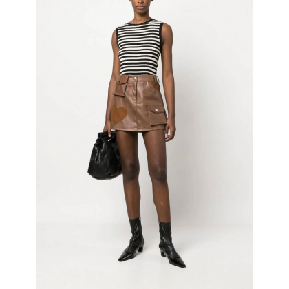 Detailed Leather Skirt